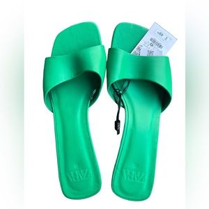 Zara Kelly green low block heel size 40